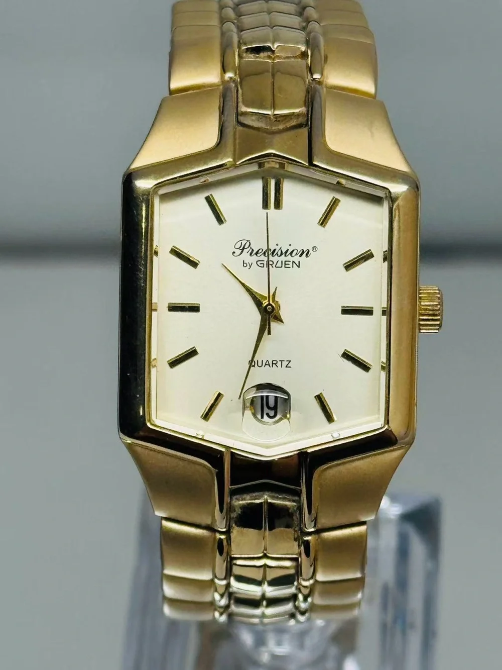 Vintage Precision By Gruen Quartz Women’s Watch Gold Tone Date New Battery Runs